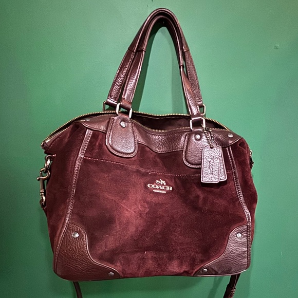 Coach Handbags - Burgundy suede Coach tote